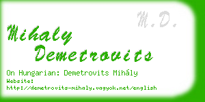 mihaly demetrovits business card
